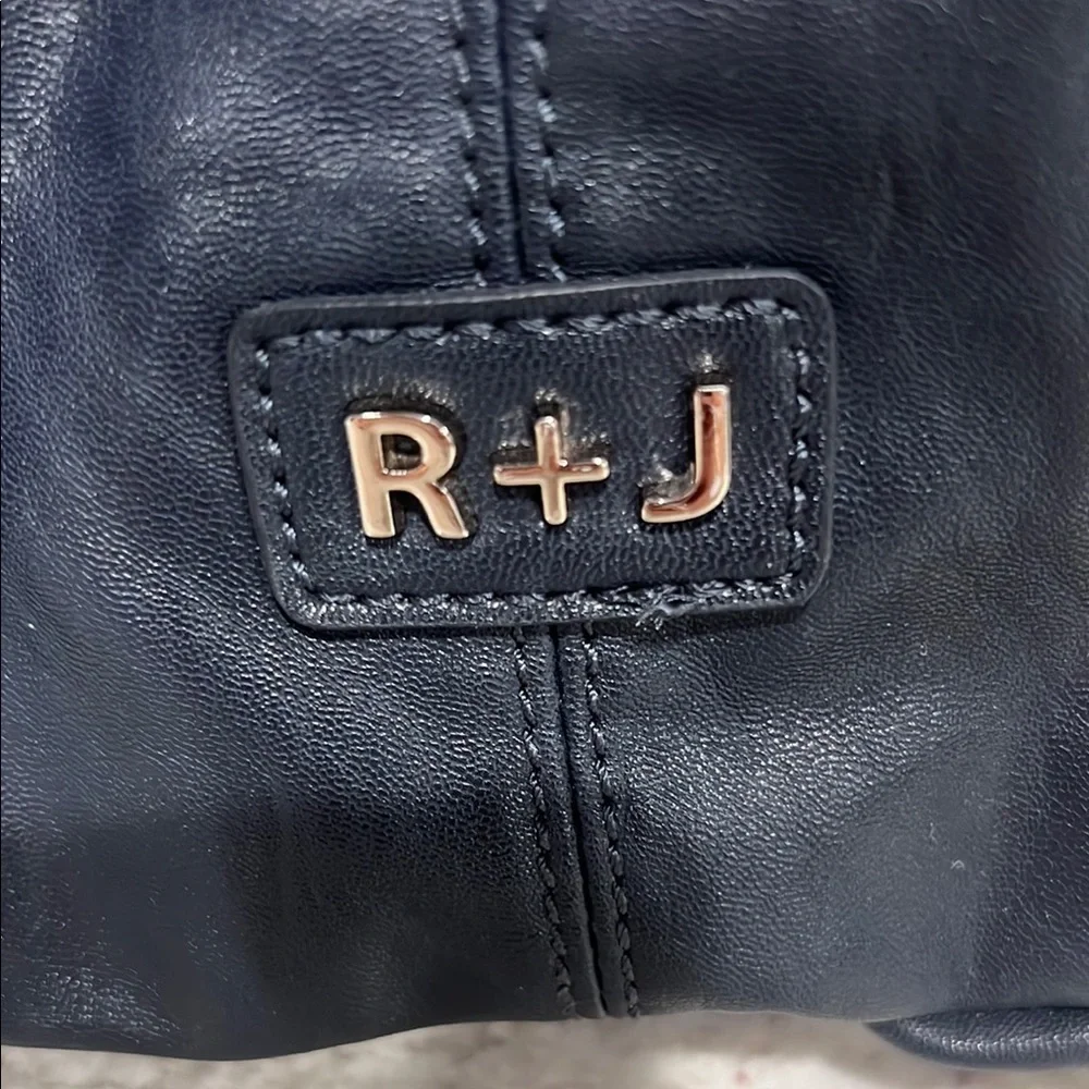 R+J Black Hobo Vegan Leather Women's Bag